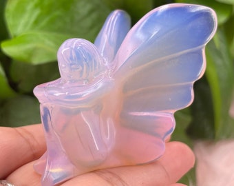 Pink Opalite Butterfly Fairy,Carved Crystal,Home Decoration,Crystal Healing,Crystal Gift,Crystal Energy,Holiday Gift