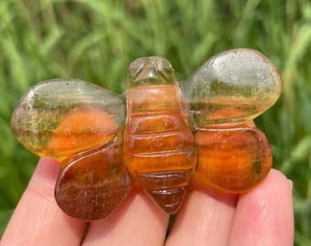 Natural Yellow Fluorite Bee,Hand Carved,Home Decoration,Crystal Heal,Crystal Gift,Crystal Energy,Crystal Carved