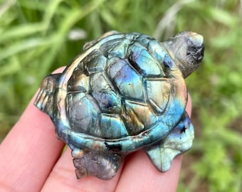 Natural Labradorite Turtle,Quartz Crystal Turtle,Hand Carved,Home Decoration,Gifts,Reiki Healing,Crystal Heal