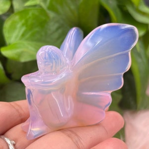 Pink Opalite Butterfly Fairy,Carved Crystal,Home Decoration,Crystal Healing,Crystal Gift,Crystal Energy,Holiday Gift