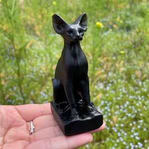 Natural Obsidian Hairless Cat,Crystal Healing,Crystal Animal,Home Decoration,Mineral Samples,Reiki Healing,Crystal Gifts 1pc