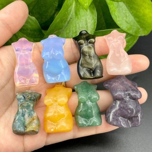 MINI 20mm Natural mixed Goddess,Crystal Carved,Female Model,Hand Carved,Home Decoration,Reiki Healing,Crystal Collection,Crystal gift