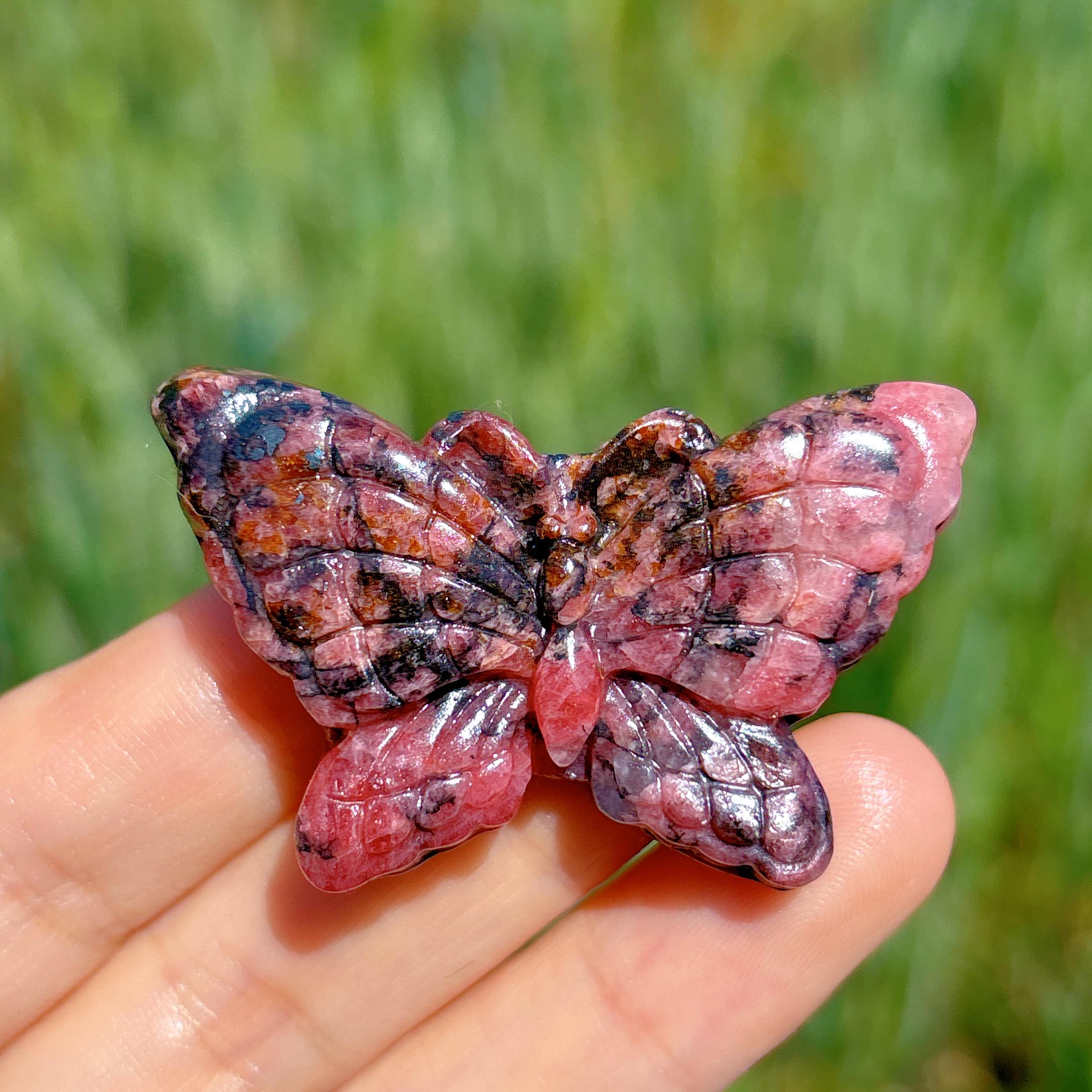 Natural Rhodonite Butterfly,quartz Crystal Butterfly,mineral 