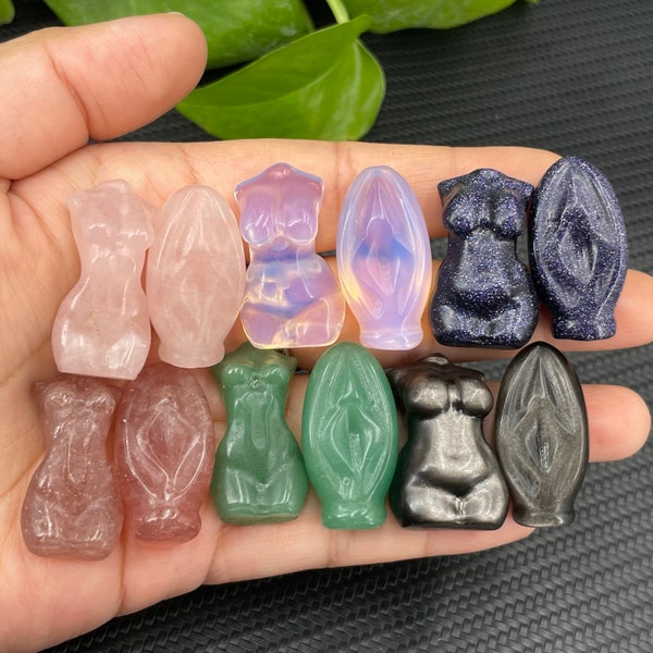 1pc Goddess+1pc Source of Life,20mm,Crystal Carved,Female power,Female Model,,Home Decoration,Reiki Healing,Crystal Collection,Crystal gift