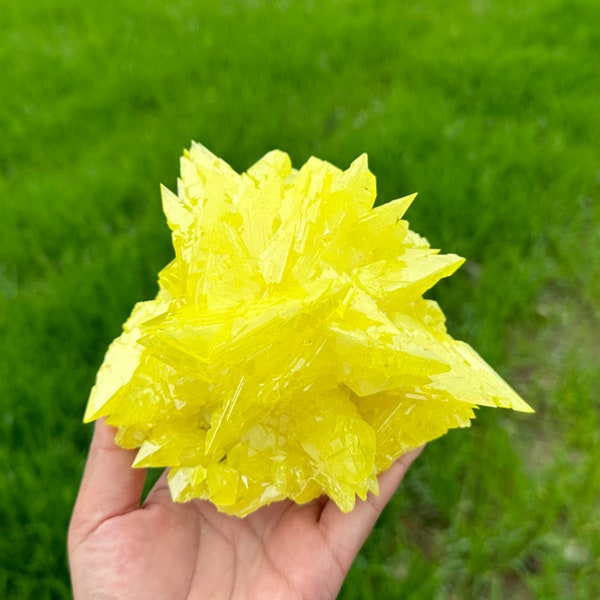 350G+ Natural Sulfur Specimens Cluster,Crystal VUG,Collection,Degaussing Stone,Crystal healing,Mineral samples,Home Decoration