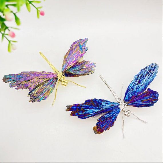 全商品　16点 Rainbow Titanium Aura Dragonfly,quartz Crystal Dragonfly