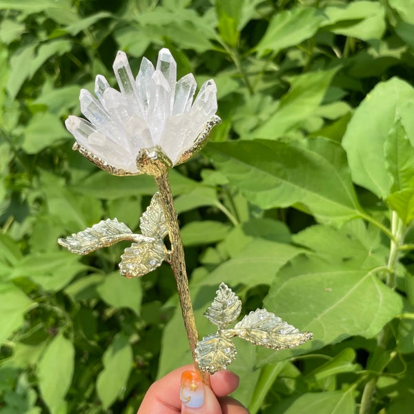 Natural Clear Quartz Flower,Crystal Flowers,Hand Carved,Reiki Healing,Home Decoration,Crystal Gifts,Crystal Energy,Valentines Gift