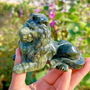 4.3“ Natural Hsiuyen Jade Lion,Quartz Crystal Lion skull,Hand Carving,Mineral Specimen,Home Decoration,Crystal Healing,Crystal Gifts