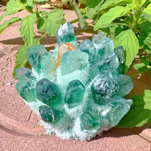 400G+ Crystal Green Phantom Cluster,Crystal VUG,Collection,Degaussing Stone,Crystal Healing,Mineral Samples,Home Decoration 1PC