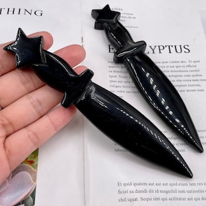 1pc Natural Obsidian Dagger,Quartz Crystal Knife,home decoration,Reiki Healing,Crystal Gifts,Mineral samples,crystal healing
