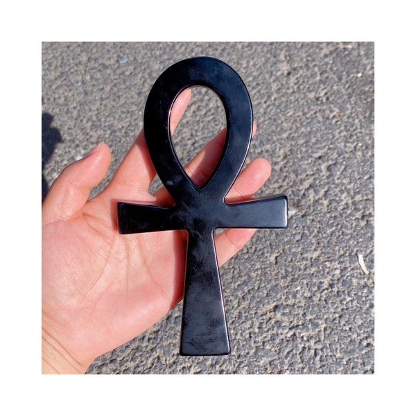 1PC Natural Obsidian Ankh,Hand Carved,Ankh Totem,Crystal Healing,Home Decoration,Reiki Healing,Crystal Gifts,Hand Engraving,crystal necklace