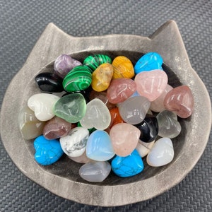 Mix Quartz Crystal Heart,Heart Pendants,Mini heart,Quartz Carving,Crystal Collection,Crystal Healing,Crystal gifts,Crystal collection