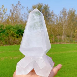 2.5LB Clear Quartz Tower,Crystal Quadripod,Clear Quartz Obelisk,Crystal Stick Point,Mineral Specimens,Reiki Healing,Home Decoration