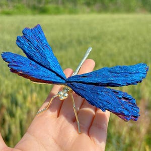5" Blue Titanium Aura Dragonfly,Quartz Crystal Dragonfly,Mineral Sample,Home Decor,Crystal Gifts,Reiki Heal,Crystal Energy,Crystal Animal