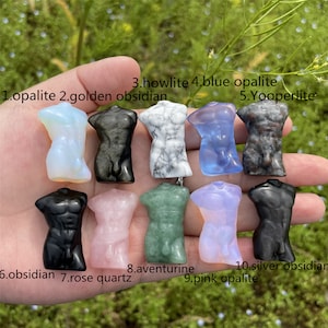 MINI Natural Mixed Quartz Male Model,Hand Carved,Home Decoration,Reiki Healing,Crystal Collection,Crystal gift