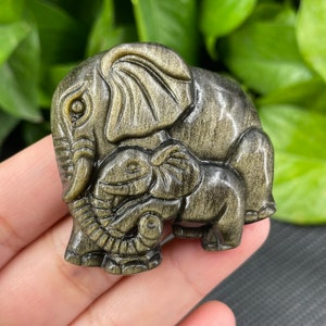 1PC Natural Crystal Elephant,Quartz Crystal Elephant,Mother-child elephant,home decoration,Crystal gift,Crystal Energy,Crystal carved