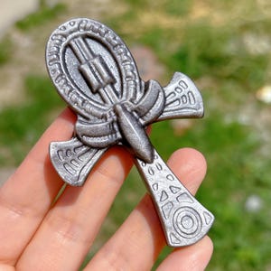 3.2&quot; Natural Silver Obsidian Ankh,Quartz Crystal Ankh,Hand Carved,Mineral Sample,Ankh Totem,Home Decor,Reiki Healing,Crystal Energy,Gifts