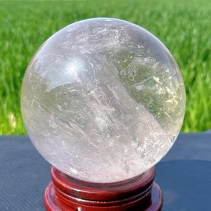 6.4&quot;/13LB Natural Clear Quartz Sphere,Quartz Crystal Ball,Reiki Heal,Divination Ball,Home Decor,Mineral Sample,Crystal Energy,Crystal Gift
