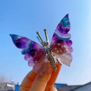 Natural Crystals Butterfly,Colorful Fluorite Butterfly,Reiki Healing,Home Decor,Crystal Butterfly Specimen,Crystal Gift