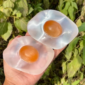 Natural Selenite Poached Egg,Hand Carved,Crystal Collection,Crystal Gift,crystal Healing,Home Decoration