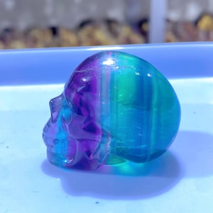 1pc 1.5‘’ Natural Hand Carving Fluorite Skull,Quartz Crystal Skull,Home Decoration,Crystals Gifts,Reiki Healing,Crystal Heal