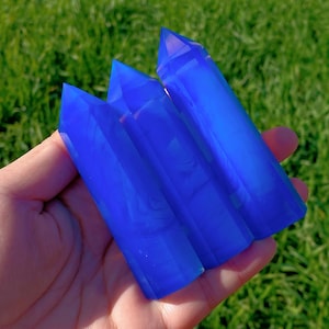 70g+ Natural Blue Opalite Obelisk,Crsyatals Wand Point,Crystal Tower,Home Decoration,Crystal Mineral Specimen,Crystal Healing