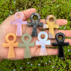 Mix Quartz Ankh,Hand Carved,Ankh Totem,Crystal Healing,Home Decoration,Reiki Healing,Crystal Gifts,Valentines Gift