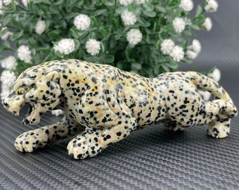 Natural Dalmatian Leopard,Quartz Crystal Sculpture,Hand Carved,Home Decoration,Crystal Gifts,Reiki Healing,Crystal Heal