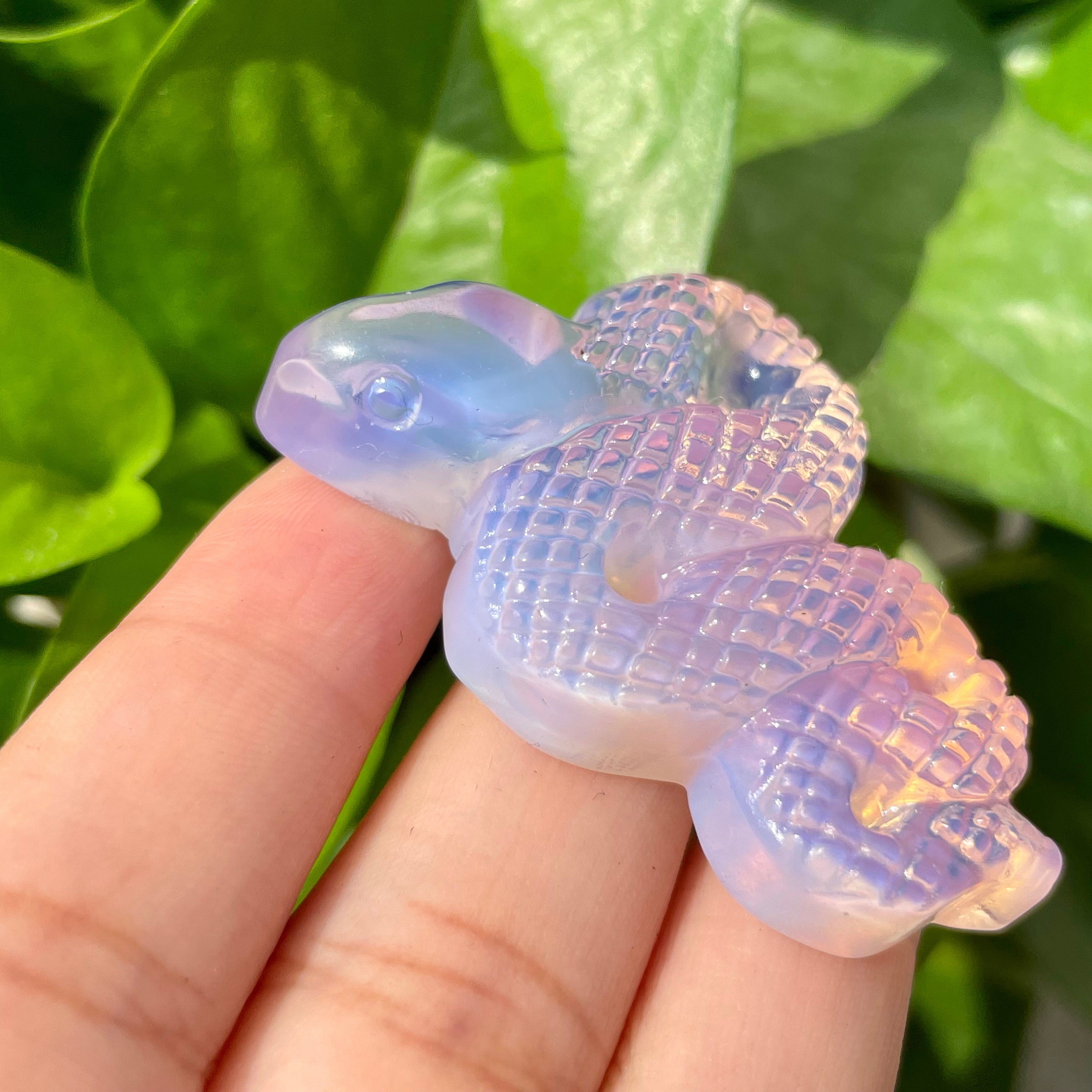 1pc Natural Pink Opalite Snake,crystal Snake,home Decoration,crystal ...
