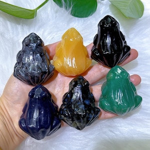 2.1&quot; Natural Crystals Frog,Quartz Crystal Frog,Crystal Energy,Home Decoration,Crystal Gift,Reiki Healing,Crystal Animal,Crystal Sculpture