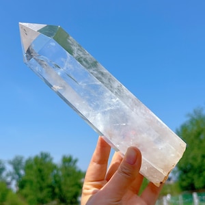 850g Natural Clear Quartz Tower,Clear Quartz Crystal Obelisk,Crystal Wand,Crystal Stick Point,Mineral Specimens,Reiki Healing,Decor,Gifts