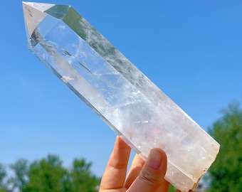 850g Natural Clear Quartz Tower,Clear Quartz Crystal Obelisk,Crystal Wand,Crystal Stick Point,Mineral Specimens,Reiki Healing,Decor,Gifts