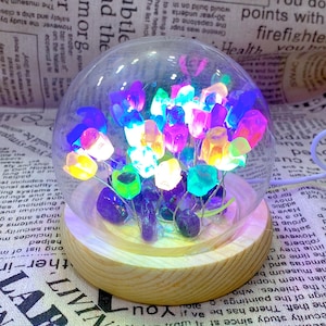 Tulip Kristalllampe, USB-Nachtlicht, spirituelle Meditationsgeschenke, kreative Kristalllampe, kreatives Kristallgeschenk, Schreibtischlampe, Umgebungsbeleuchtung