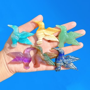 Natürlicher Kristallkolibri, Kristallvogel, handgeschnitzt, Kristallheilung, Innendekoration, Reiki-Heilung, Kristallgeschenke, Kristalltier