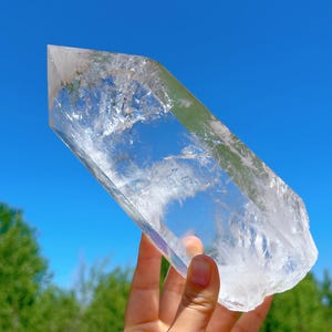 3.3LB Natural Clear Quartz Tower,Clear Quartz Crystal Obelisk,Crystal Wand,Crystal Stick Point,Mineral Specimens,Reiki Healing,Decor,Gifts