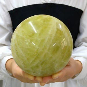 Esfera de citrino natural, bola de cristal, decoración del hogar, curación con cristales, bola de adivinación, regalo de cristal, objeto de colección de cristal