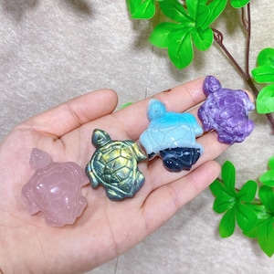 1PC Naturkristalle Meeresschildkröte, Quarzkristallschildkröte, handgeschnitzt, Dekoration, Geschenke, Reiki-Heilung, Kristallheilung