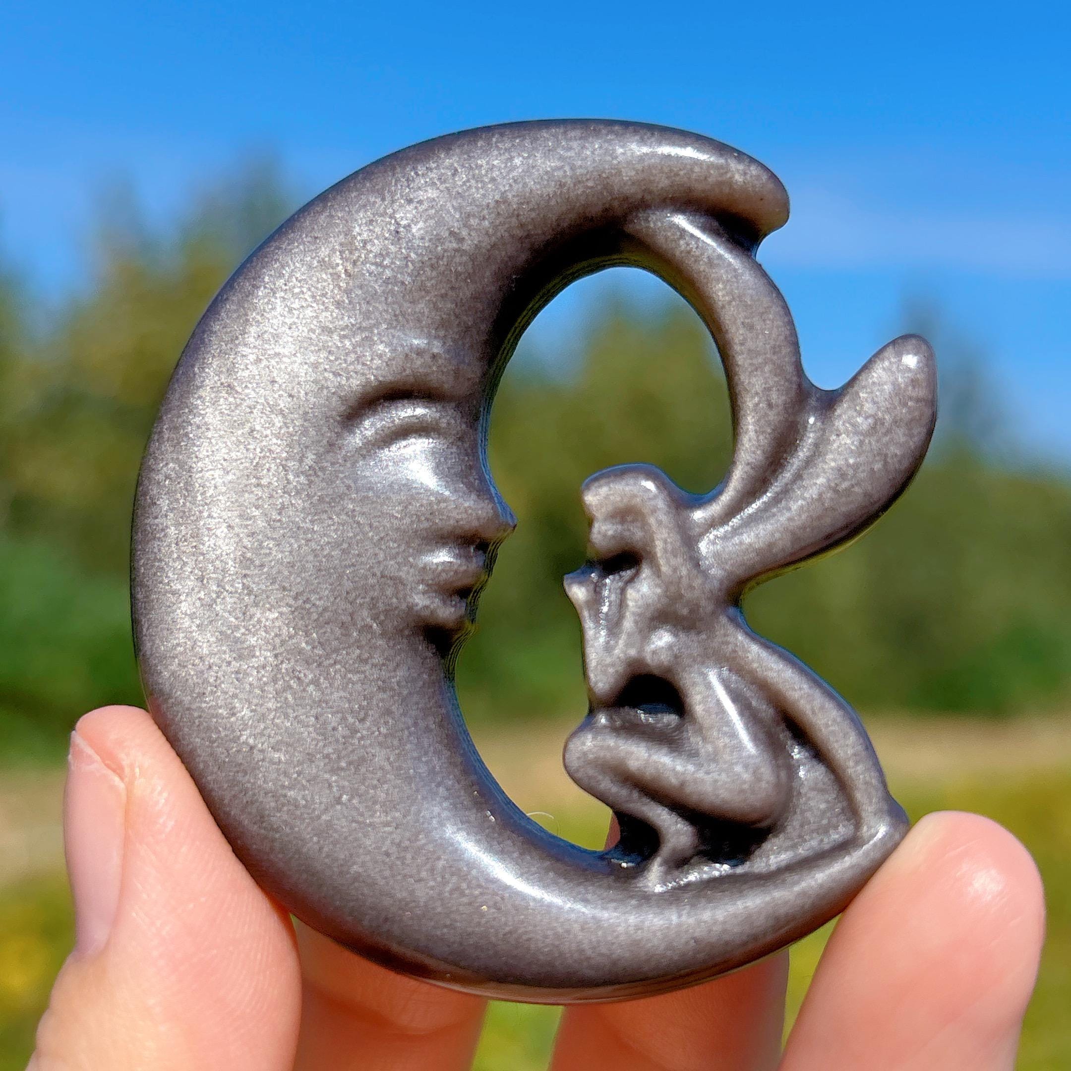 値下げ　オブシディアン　大きめ　妖精　フェアリー　天然石 Obsidian Fairy - Etsy