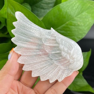 Natural Selenite Wing,Hand Carved,Crystal Collection,Crystal Gift,Crystal Healing,Home Decoration，left wing,Valentine