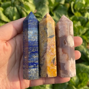 Natural Mix 3pcs Crystal Obelisk,Home Decor,Reiki Healing,Crystal Collectible,Crystal Wand,Crystal Heal,Energy Tower