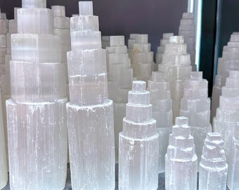 Selenite Crystal Towers,Irregular Selenite Tower,Charging Selenite,Charging Stone,Dream Stone,Crown Chakra, Meditation,Reiki Healing Gifts