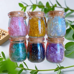 Gravel Ball Bottle,Reiki Healing,Crystal Gifts,Gemstone Bottle,Crystal Healing,Crystal Glass Wishing Bottle,Gemstone Crystal Chips Vials