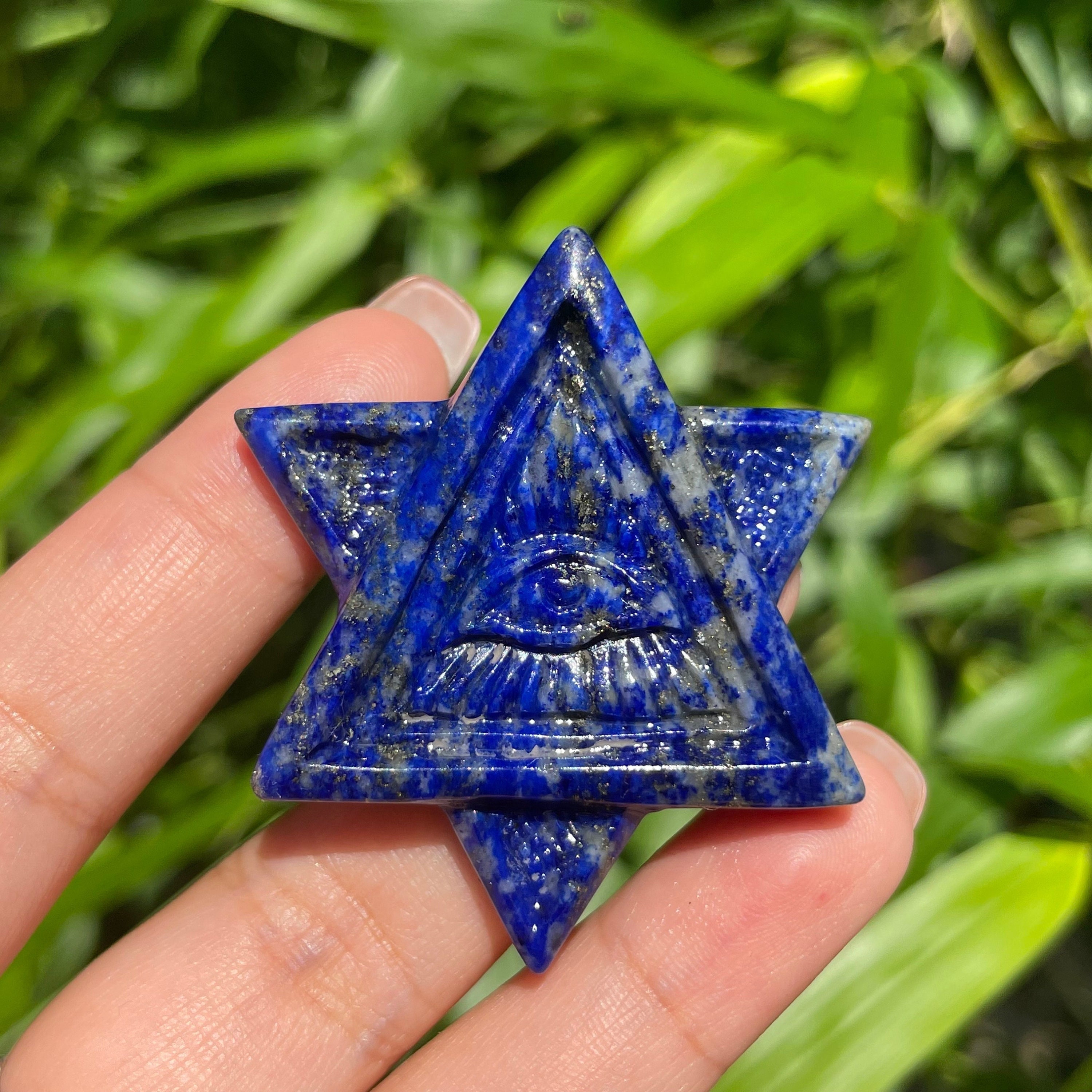Natural Lapis Lazuli Eye of Horus,star of David,hexagram,home