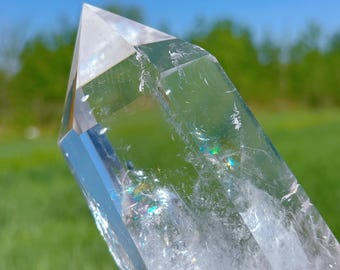 2.59LB Natural Clear Quartz Tower,Clear Quartz Crystal Obelisk,Crystal Wand,Crystal Stick Point,Mineral Specimens,Reiki Healing,Decor,Gifts