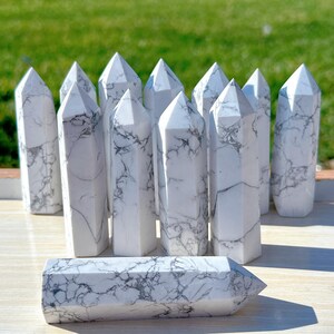 Natural Howlite Quartz Obelisk,Quartz Wand Point,Crystal Tower,Home Decoration,Crystal Mineral Specimen,Crystal Healing
