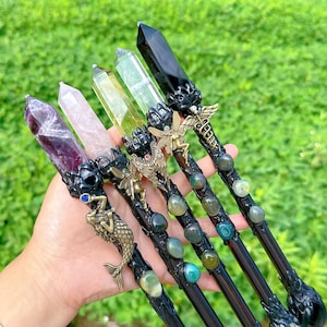 Fine Handcrafted Crystal Magic Wand Cosplay Magic Wand For Witches And Wizards,Home Decoration,Healing Crystal,Crystal Gifts,Crystal Energy