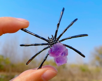 Natural Amethyst Spider,Quartz Crystal Spider,Hand Carved,Home Decoration,Cryatal Gift,Crystal Heal,collection