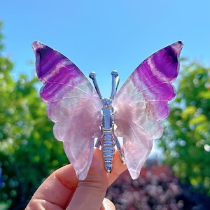 Natural Crystals Butterfly,Colorful Fluorite Butterfly,Reiki Healing,Home Decor,Crystal Butterfly Specimen,Crystal Gift
