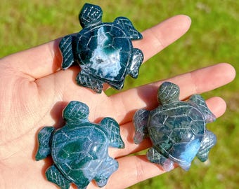 2.4インチ天然手彫り太極石ウミガメ、クリスタルウミガメ、ウミガメ