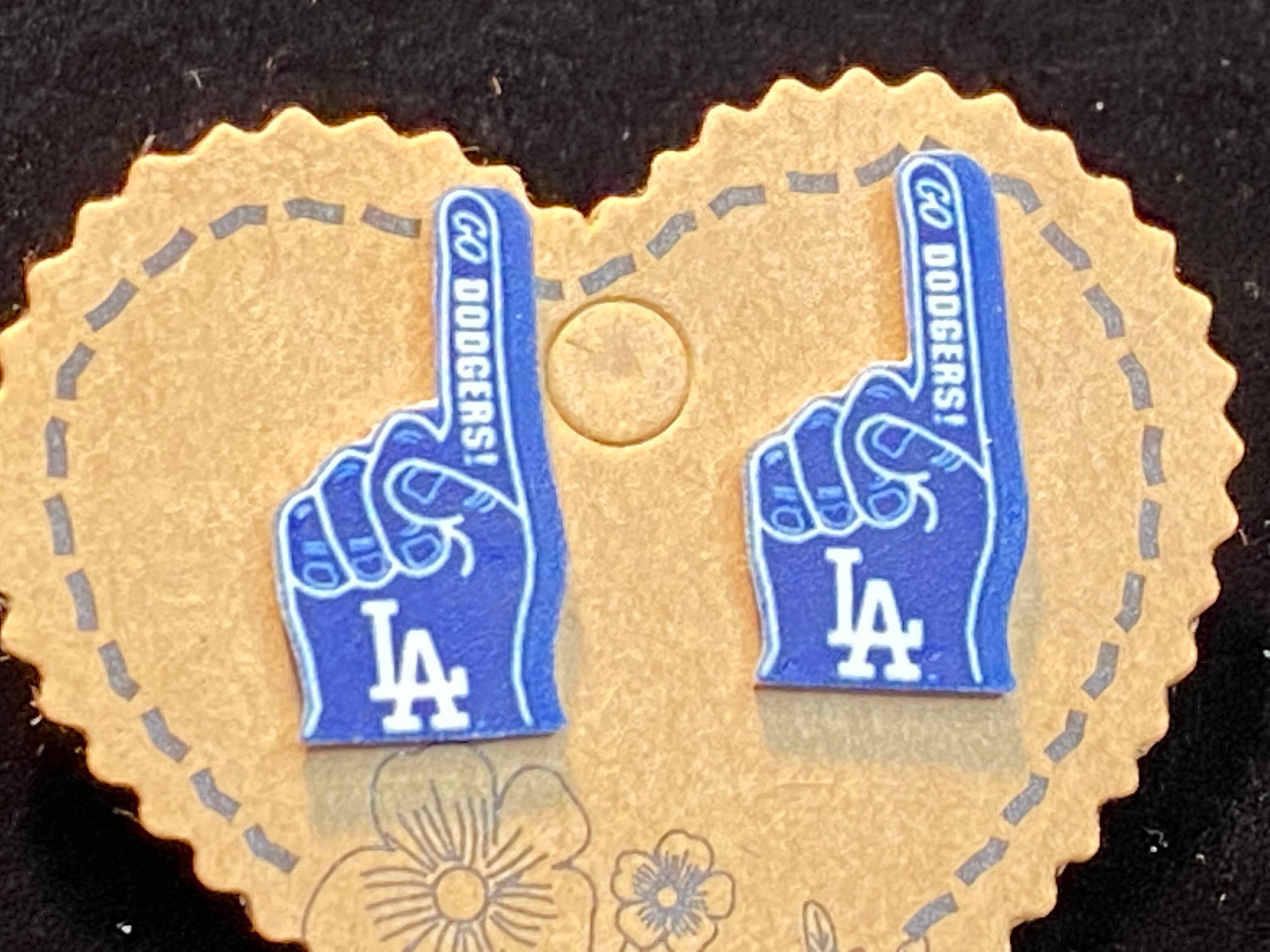Los Angeles Dodgers Foam Finger inspiré des boucles doreilles Etsy